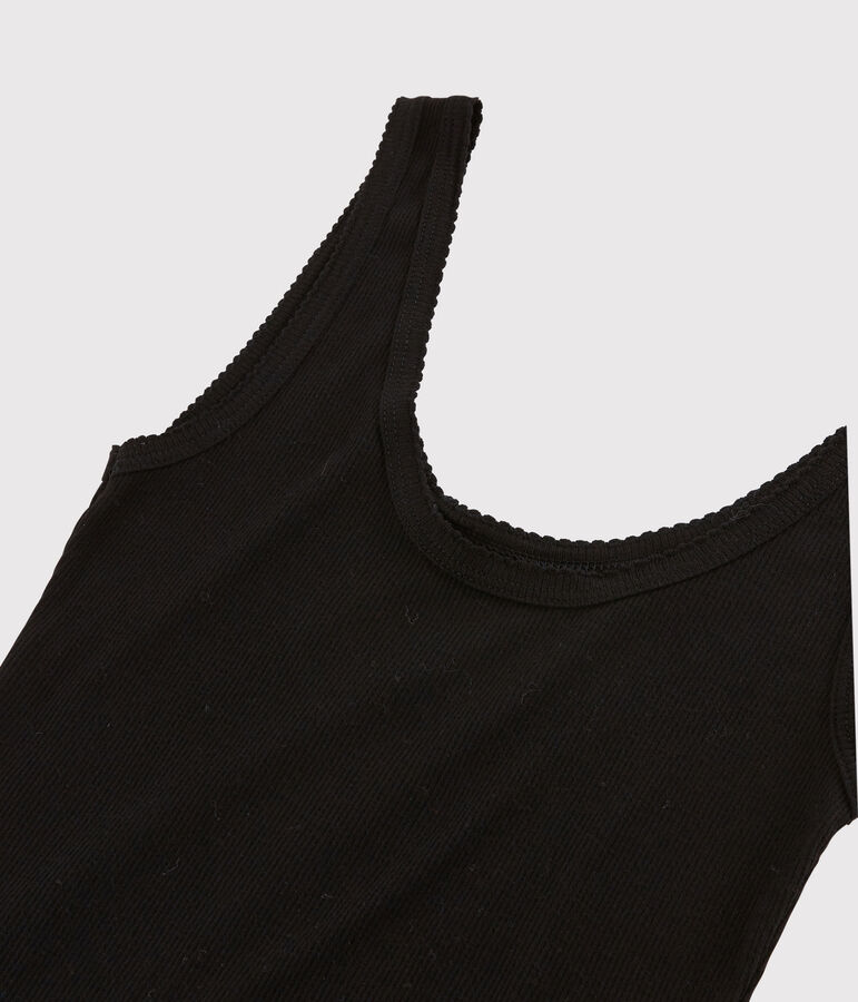 Women's Wool/Cotton Blend Vest Top black