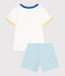 Children's short cotton pyjamas. MARSHMALLOW white/MULTICO white