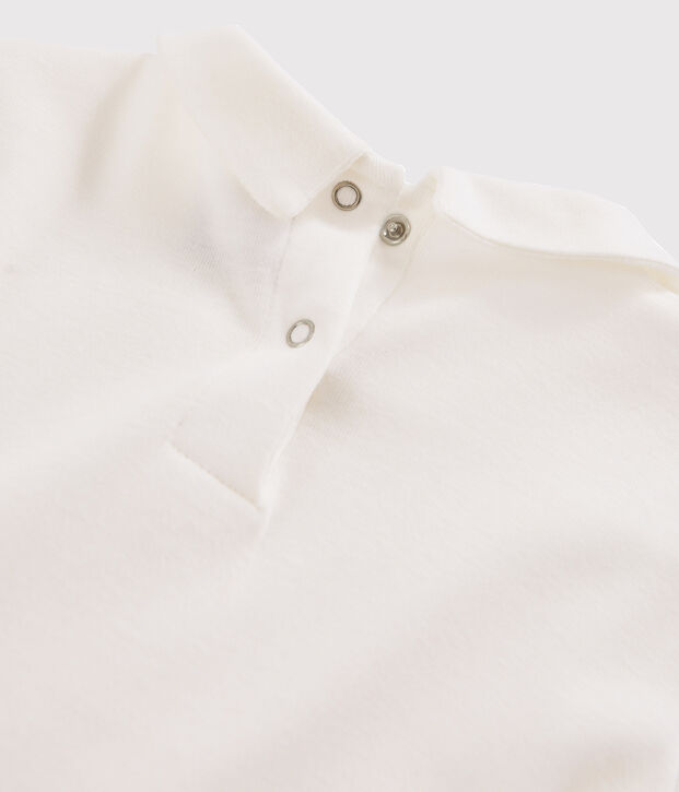 Girl's T-shirt with Peter Pan collar white