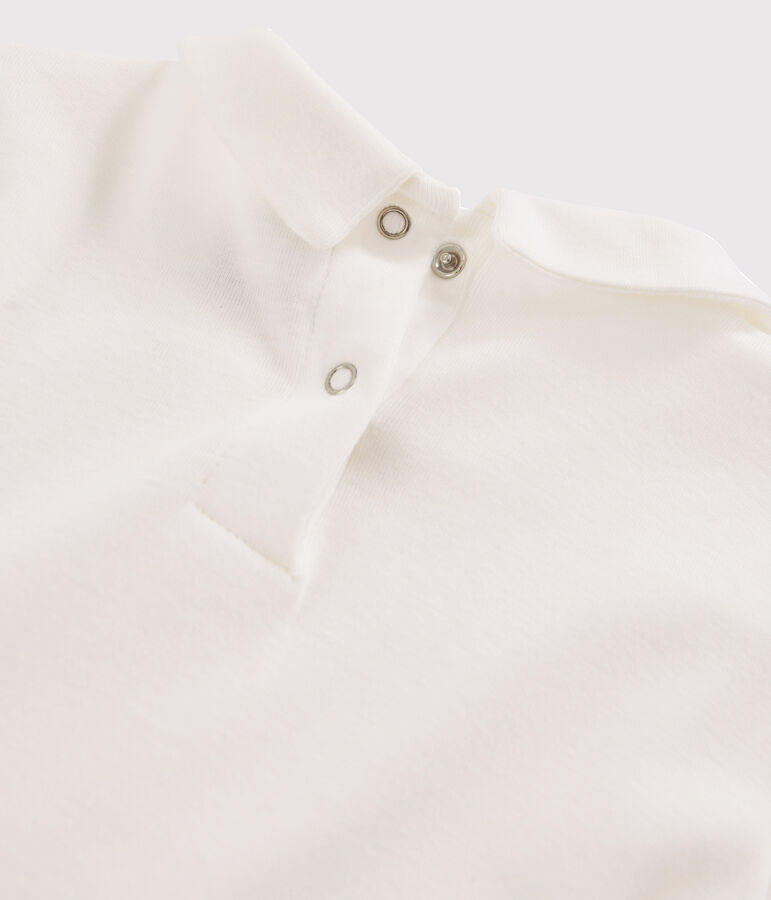 Girl's T-shirt with Peter Pan collar white