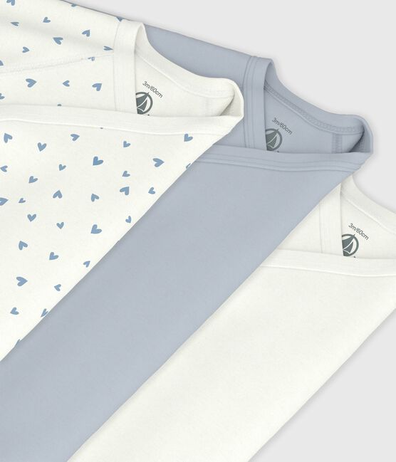 Pack of babies' long-sleeved printed cotton wrapover bodies variante 1