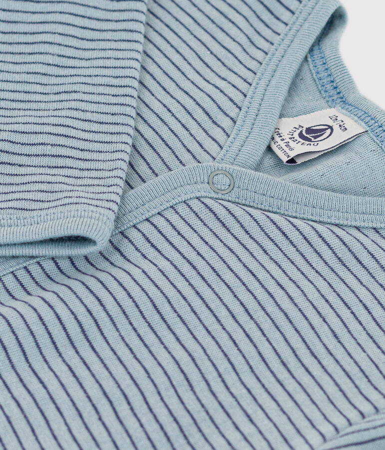 Stripy Tube Knit Sleepsuit blue/blue/blue