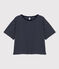Women's Boxy Cotton T-Shirt SMOKING blue/MARSHMALLOW white