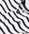 Babies' Striped Short-Sleeved Thick Jersey Dress MARSHMALLOW white/SMOKING blue