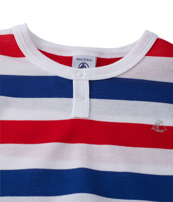 Pyjacourt garçon en jersey rayé ECUME white/SOURCE blue/ECUME