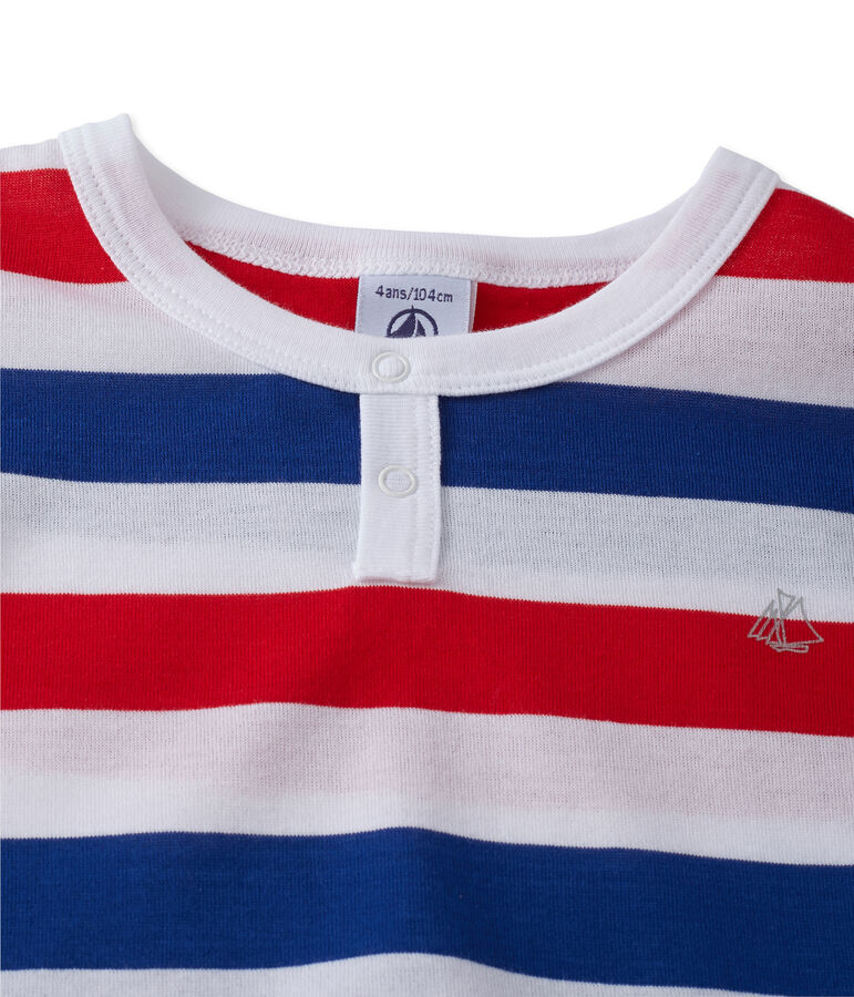 Pyjacourt gar&ccedil;on en jersey ray&eacute; ECUME white/SOURCE blue/ECUME