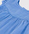 Babies' Sleeveless Plain Cotton Gauze Dress EDNA blue