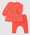 Baby Girls' Spotted Organic Cotton Tube Knit Dress/Leggings OURSIN /ECUME