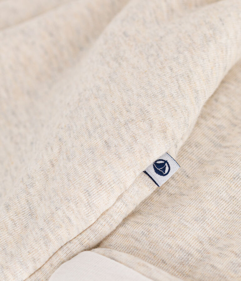 Babies' Quilted Cotton Hooded Jumpsuit MONTELIMAR CHINE beige