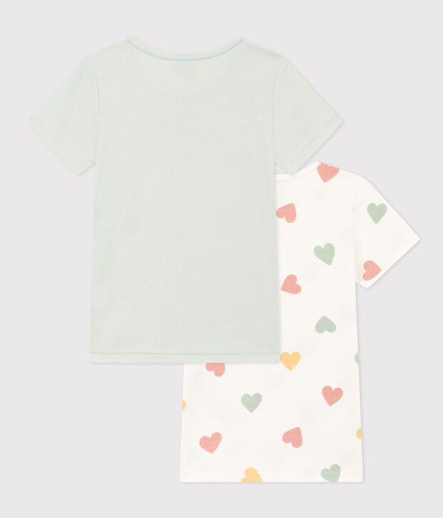 Girls' Heart Short-Sleeved Cotton T-Shirts - 2-Pack multicolor