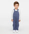 Baby Boys' Striped Knit Long Dungarees SMOKING blue/MARSHMALLOW white