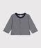 Babies' Stripy Tube Knit Cardigan SMOKING blue/MARSHMALLOW white