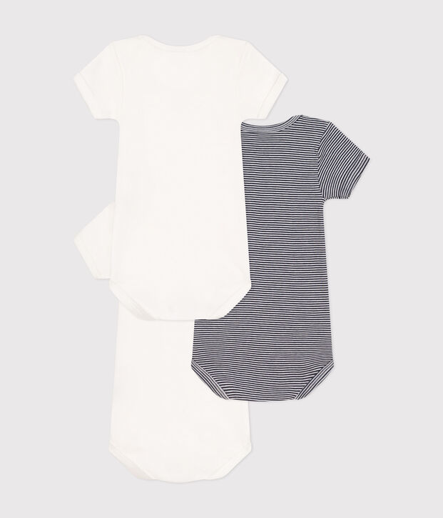Babies' short-sleeved cotton bodysuits - 3-pack multicolor