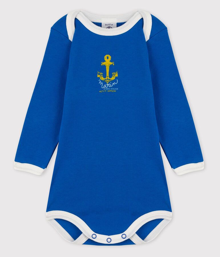 Baby Girls' Long-Sleeved Bodysuit blue