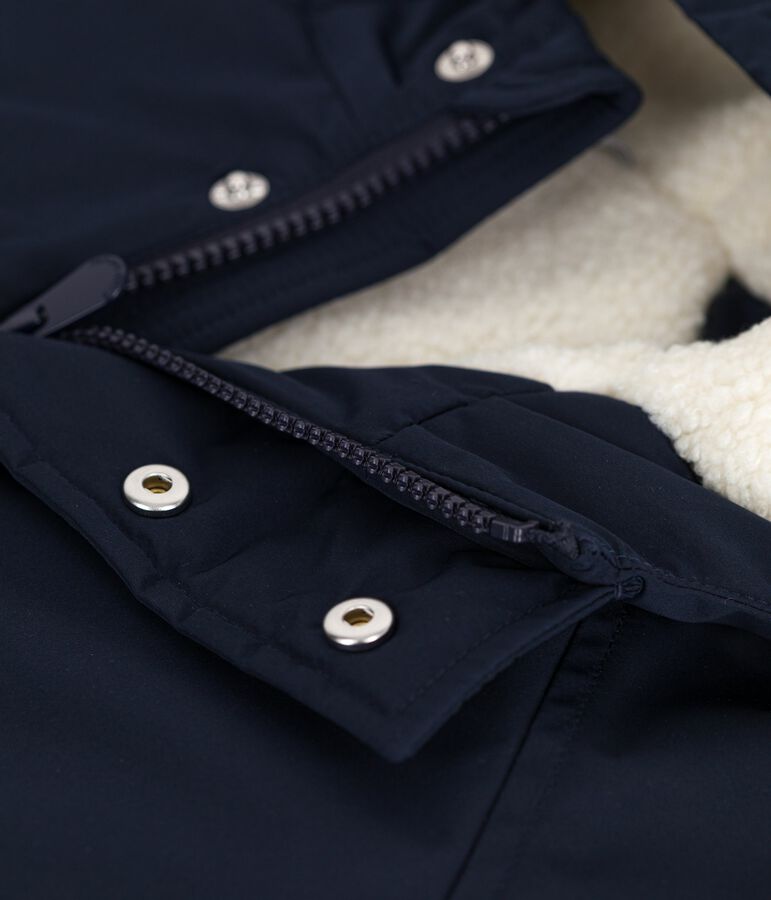 Children's plain mid-length parka blue