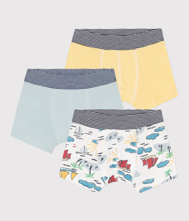Boys' Cotton Explorer Boxer Shorts - Pack of 3 multicolor