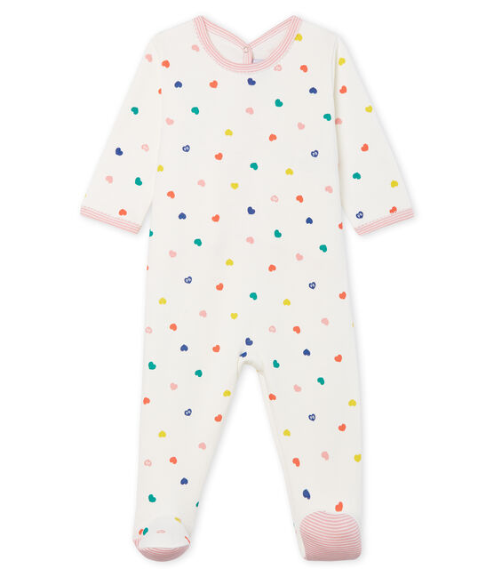 Baby Girls' Fleece Sleepsuit MARSHMALLOW white/MULTICO white