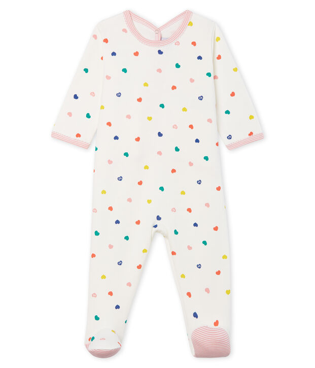 Baby Girls' Fleece Sleepsuit white/multicolor