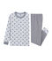 Boys' Ribbed Pyjamas POUSSIERE grey/MULTICO white