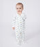 Babies' dinosaur pattern cotton pyjamas MARSHMALLOW white/MULTICO white