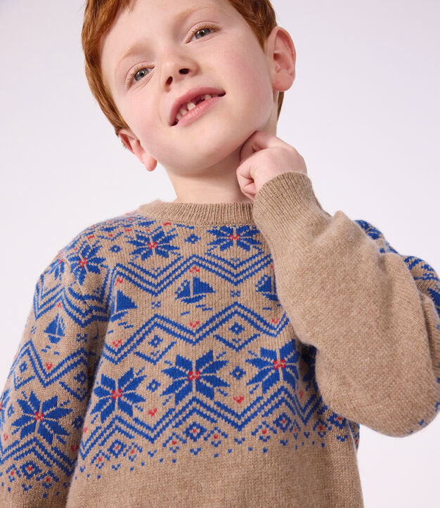 Children's wool and cotton jacquard jumper multicolor/multicolor