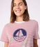 The Straight short-sleeved cotton T-shirt for women MILK red/AMARANTE