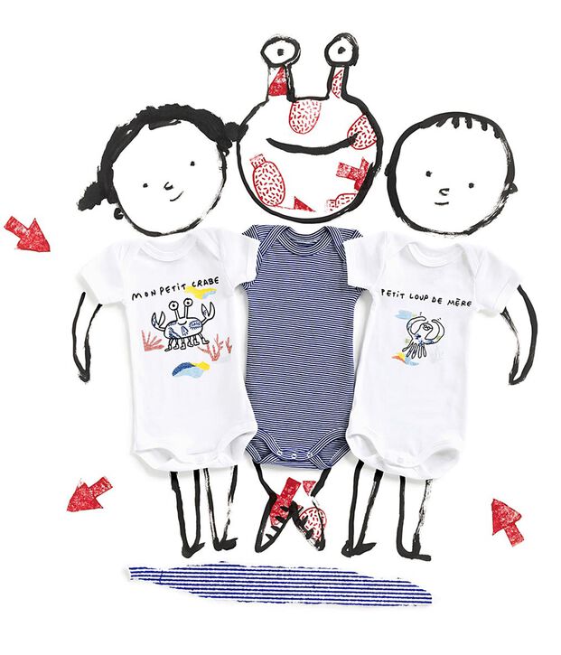 Babies' Serge Bloch Short-Sleeved Bodysuit - 3-Piece Set multicolor