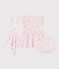 Babies' dress and comforter gift set in flower-printed cotton pink/multicolor