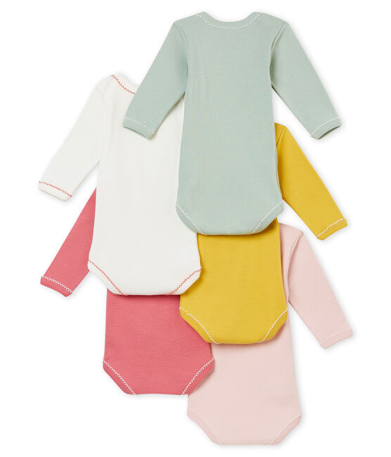 Set of 5 baby girl's long sleeved bodies variante 1