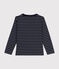 Boys' long-sleeved cotton T-shirt SMOKING blue/MARSHMALLOW white