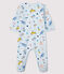 Babies' Blue Animal Print Fleece Sleepsuit FRAICHEUR blue/MULTICO white