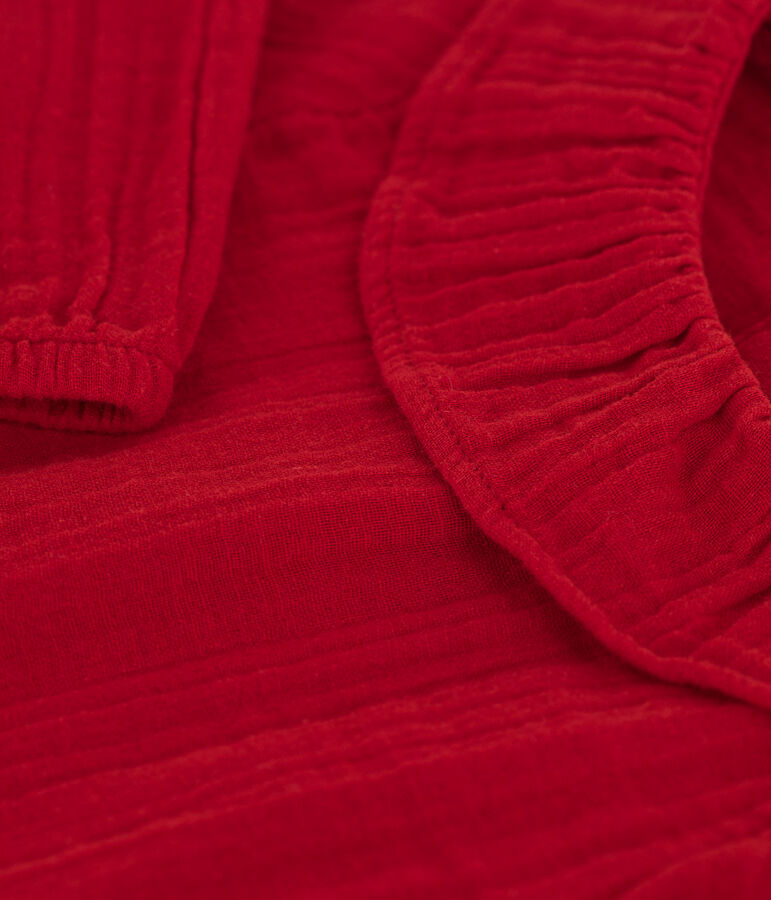 Babies' Long-Sleeved Cotton Gauze Blouse red
