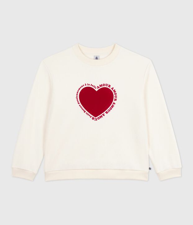 Women's cotton sweatshirt Ecru