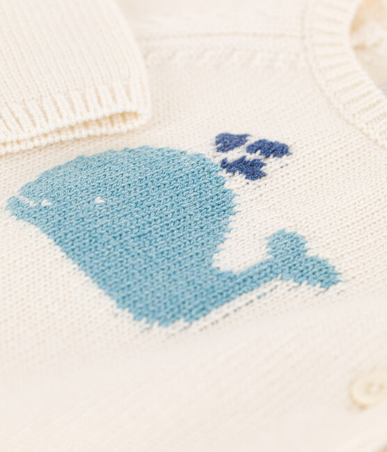 Babies' Wool/Cotton Knit 2-Piece Set MARSHMALLOW white