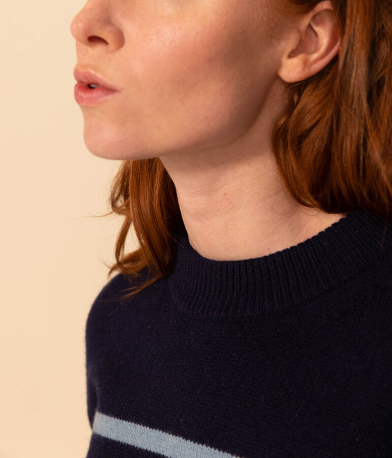 Women's' Woollen Breton Pullover blue/blue