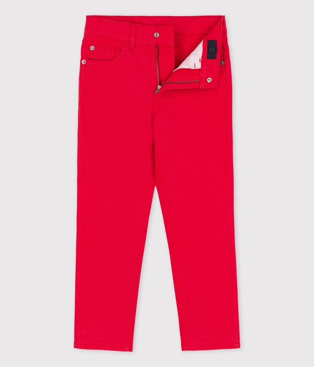 Unisex Denim Trousers red