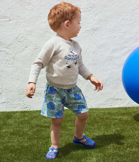 Baby boy's print shorts BELUGA grey/MULTICO white