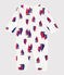 Babies' footless boat pattern cotton pyjamas MARSHMALLOW white/MULTICO white