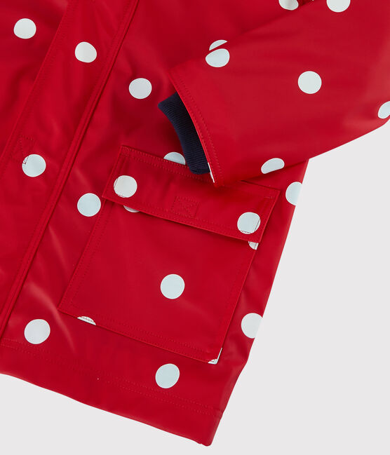 Girls' Raincoat TERKUIT red/MULTICO white