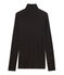 Women's light cotton polo neck NOIR black