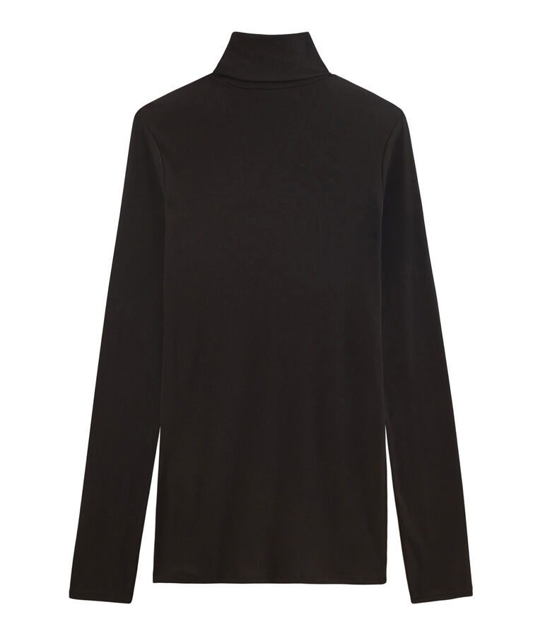 Women's light cotton polo neck black