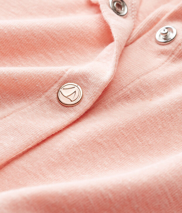 Baby girls' cotton/linen cardigan pink