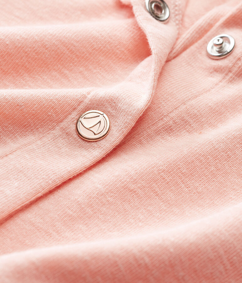 Baby girls' cotton/linen cardigan pink