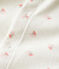 Babies' Footless Organic Cotton Bodyjama MARSHMALLOW white/MULTICO white