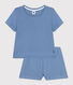 Girls' Plain Openwork Cotton Short Pyjamas