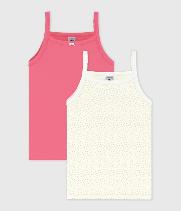 Pack of two children's polka dot print cotton tank tops multicolor