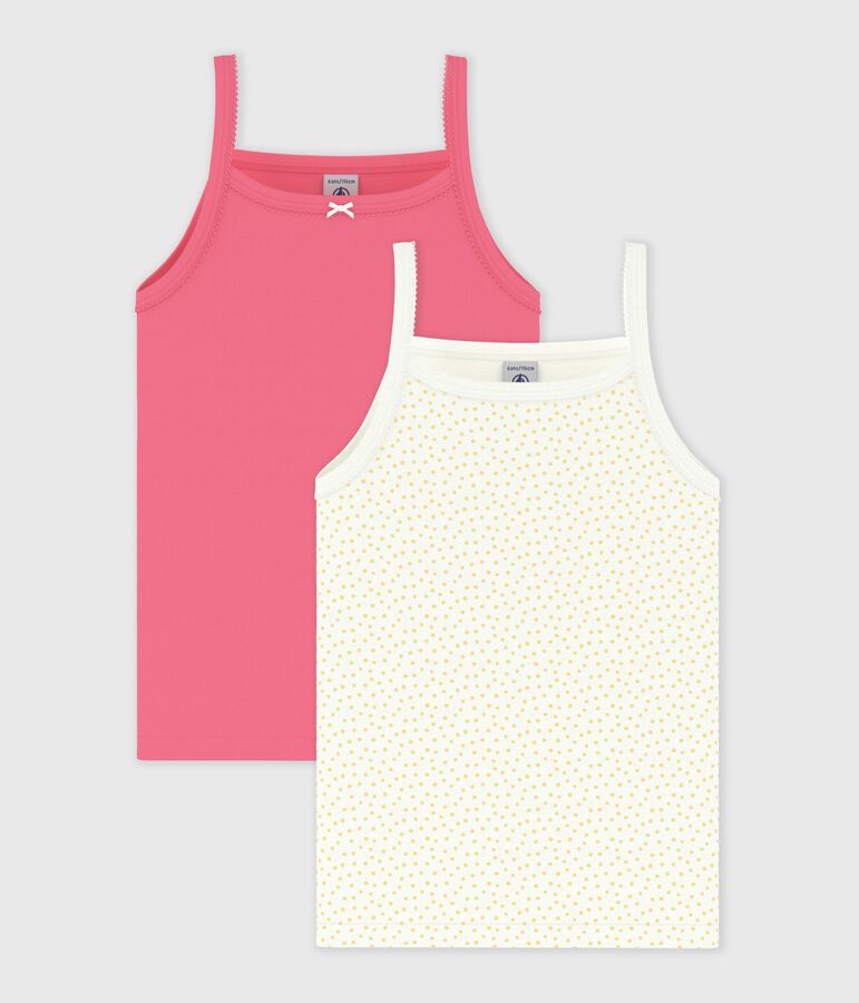 Pack of two children's polka dot print cotton tank tops multicolor