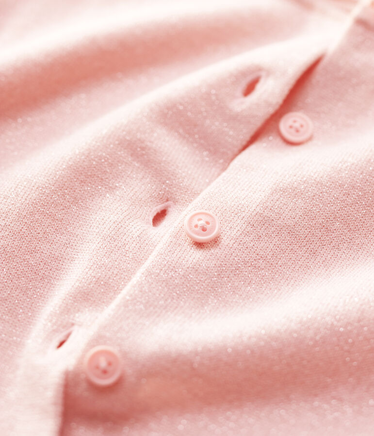 Girls' Cotton Cardigan MINOIS pink/ARGENT