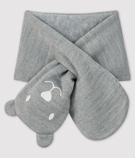 Baby's unisex microfleece-lined scarf SUBWAY CHINE grey