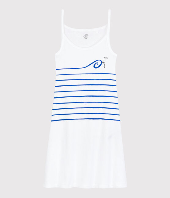 Women's Iconic Strappy Cotton Dress ECUME white